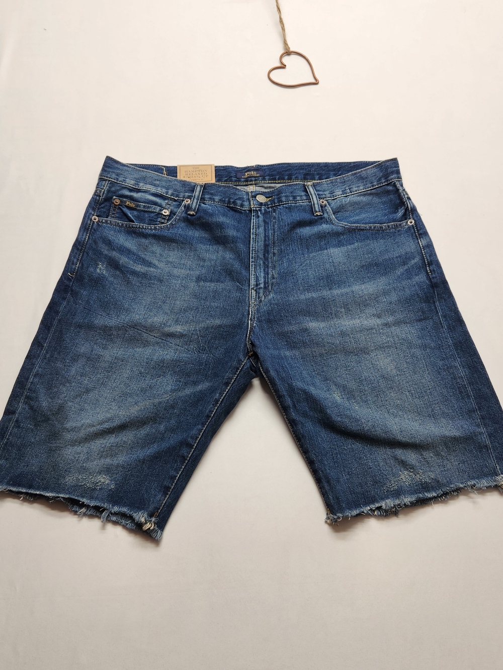 ⭐️NWT Polo Ralph Lauren Heritage Straight Denim Shorts 36T Cut-Off Raw Hem
